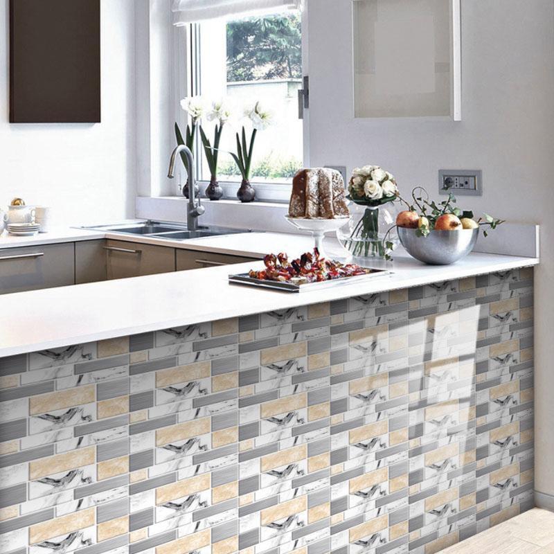 HomeDesign™ Wasserdichte selbstklebende 3D-Fliesen-Wandsticker