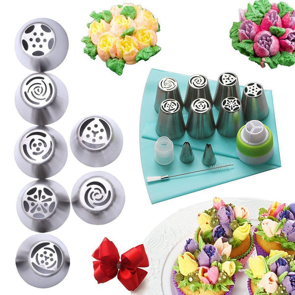 PastryCake™-Edelstahl-Piping-Düse (13 Design-Satz)
