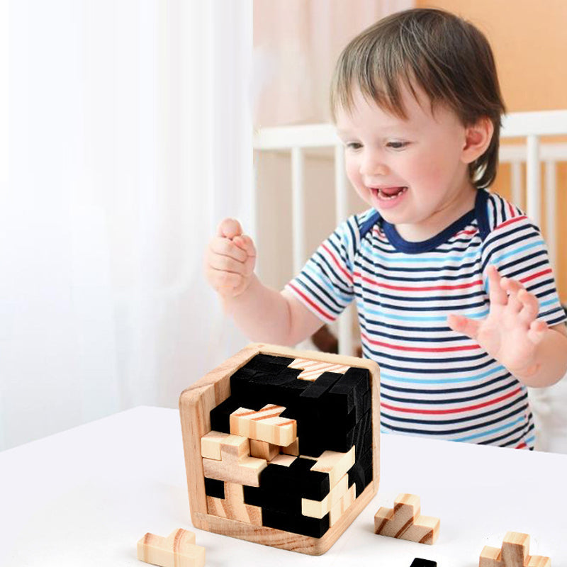 FunPuzzle™ 3D-Holz-Tetris-Würfelpuzzle!