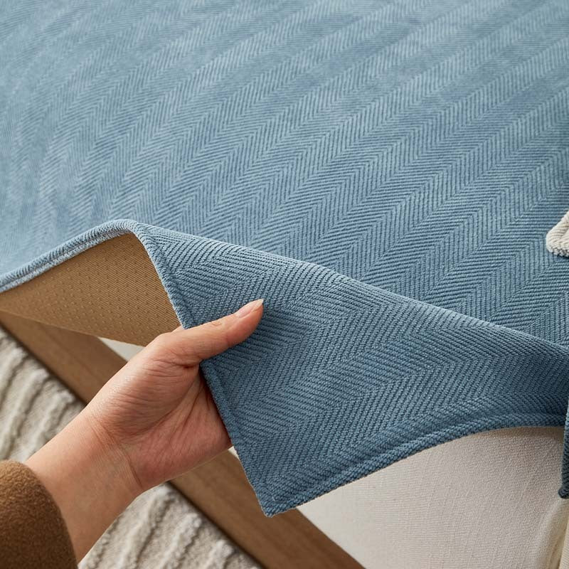 AestheticCover™ Sofabezug aus Chenille-Stoff mit Fischgrätenmuster