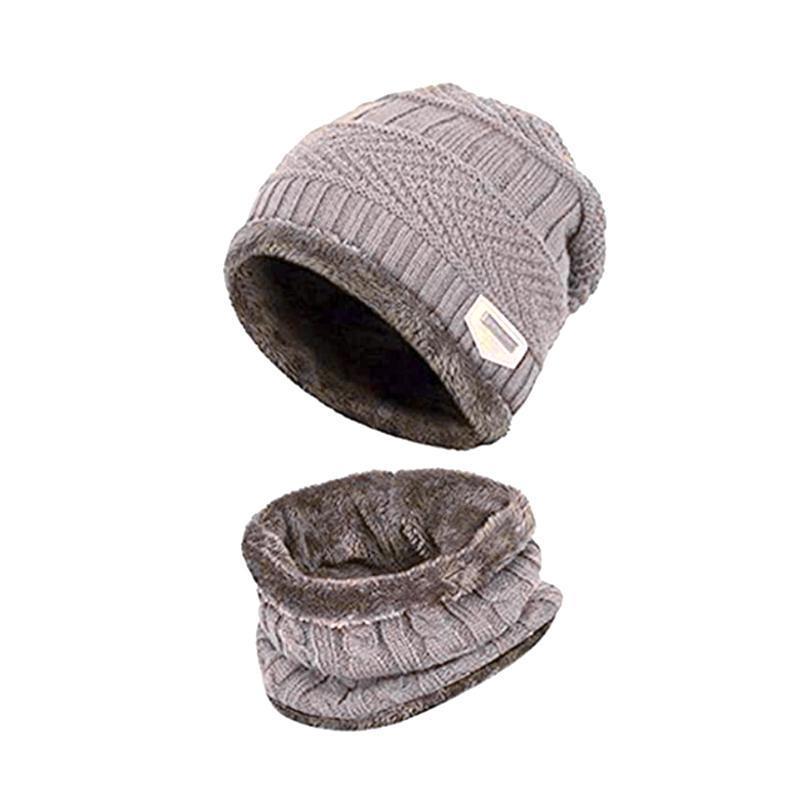 BeanieCap™ Warme Winter-Strickmütze mit Schal
