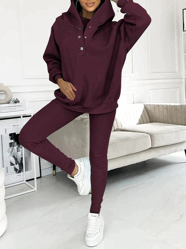 Chloe™ Lässiges Kapuzen-Sweatshirt-Set