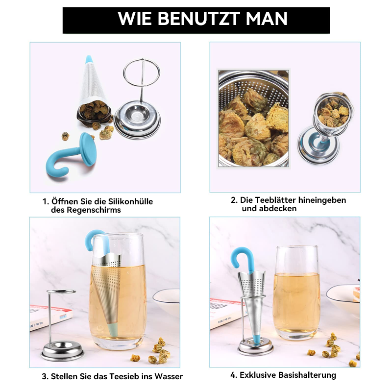 TeaTime™ Schirm-Tee-Ei aus Edelstahl (1+1 GRATIS!)