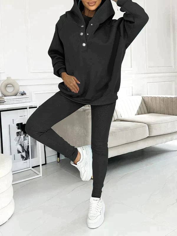 Chloe™ Lässiges Kapuzen-Sweatshirt-Set