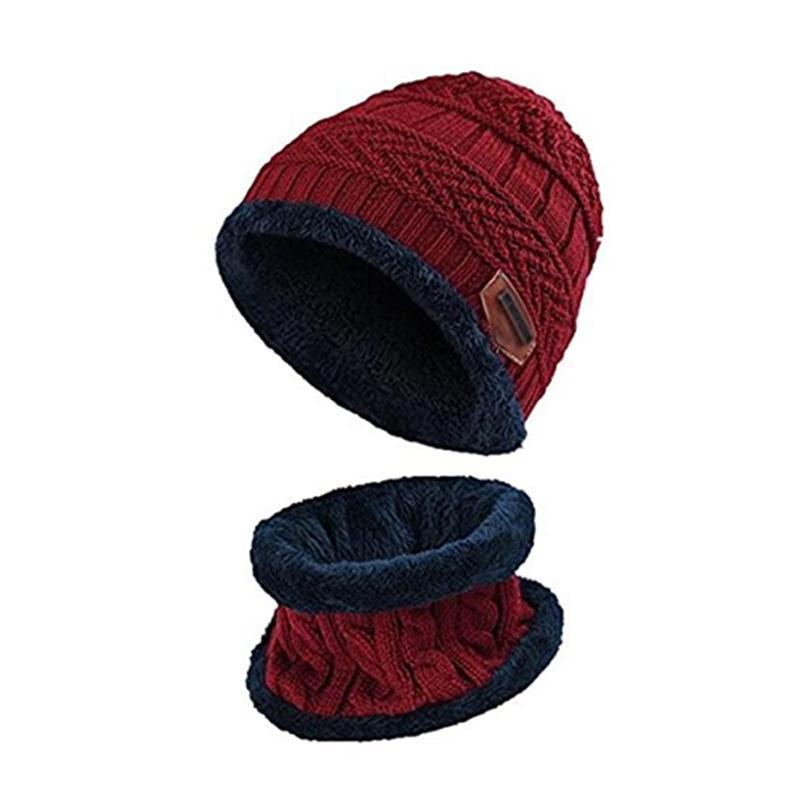 BeanieCap™ Warme Winter-Strickmütze mit Schal