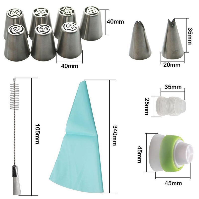 PastryCake™-Edelstahl-Piping-Düse (13 Design-Satz)