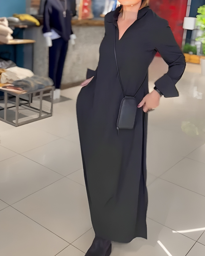 Katherine™ Damenkleid mit V-Ausschnitt und Revers