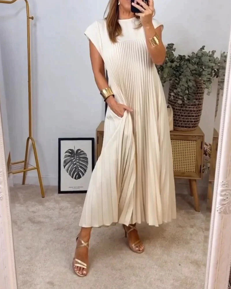 Sabrina™ Ärmelloses, Plissiertes Langes Kleid