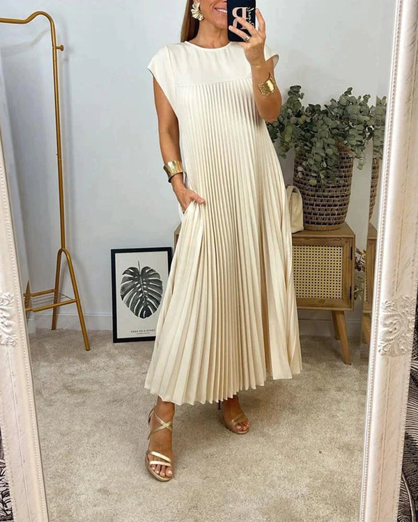 Sabrina™ Ärmelloses, Plissiertes Langes Kleid