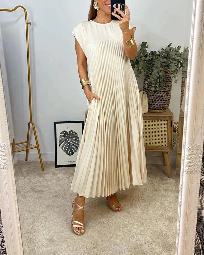 Sabrina™ Ärmelloses, Plissiertes Langes Kleid