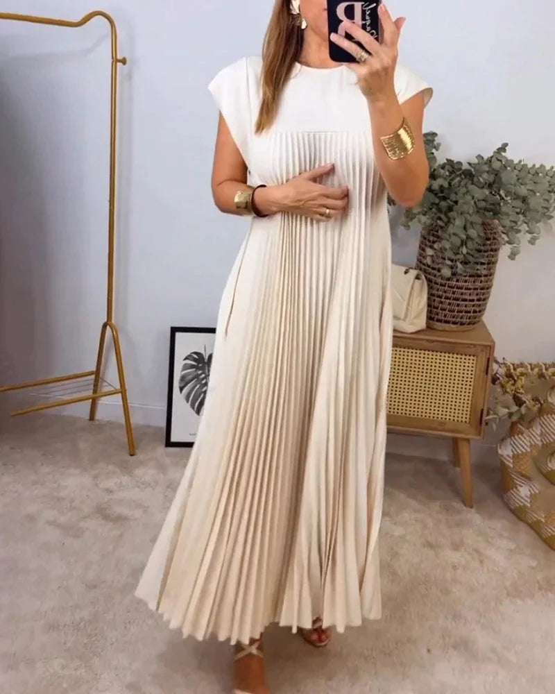 Sabrina™ Ärmelloses, Plissiertes Langes Kleid