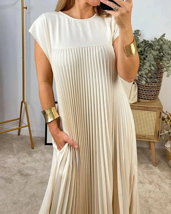 Sabrina™ Ärmelloses, Plissiertes Langes Kleid