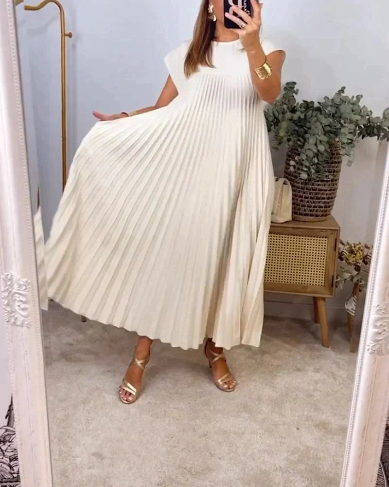 Sabrina™ Ärmelloses, Plissiertes Langes Kleid