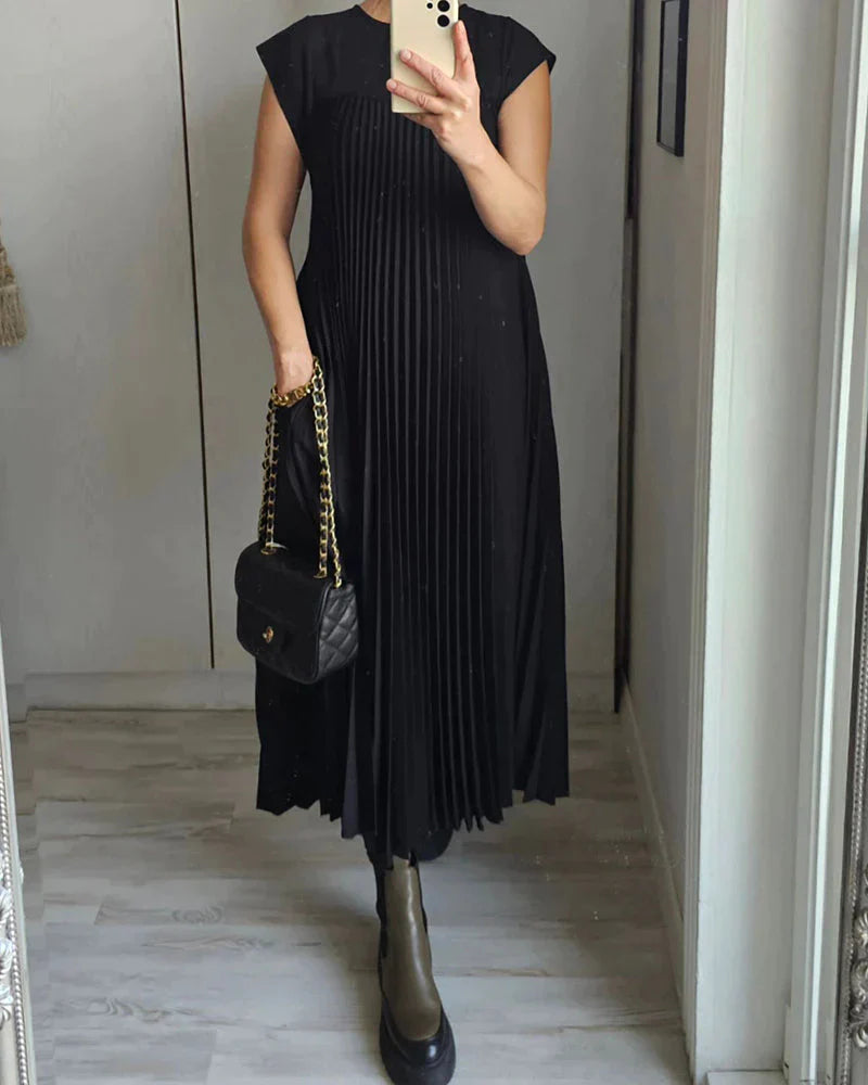 Sabrina™ Ärmelloses, Plissiertes Langes Kleid
