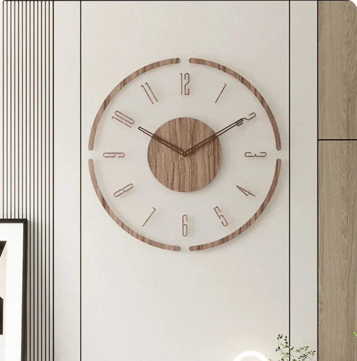 WoodAura™ – Elegante große Wanduhr aus Naturholz