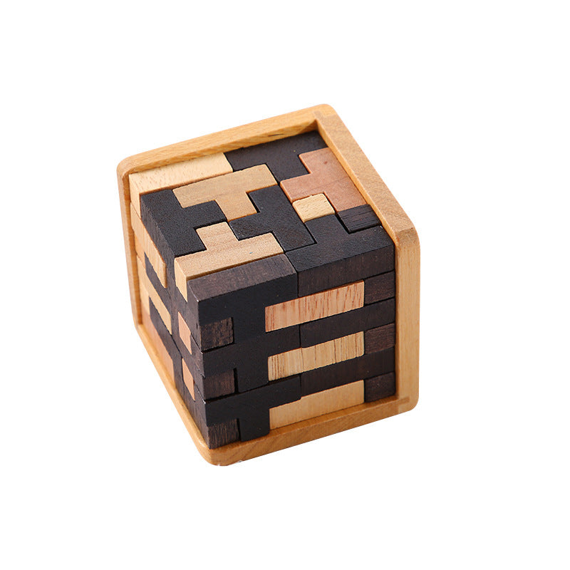 FunPuzzle™ 3D-Holz-Tetris-Würfelpuzzle!