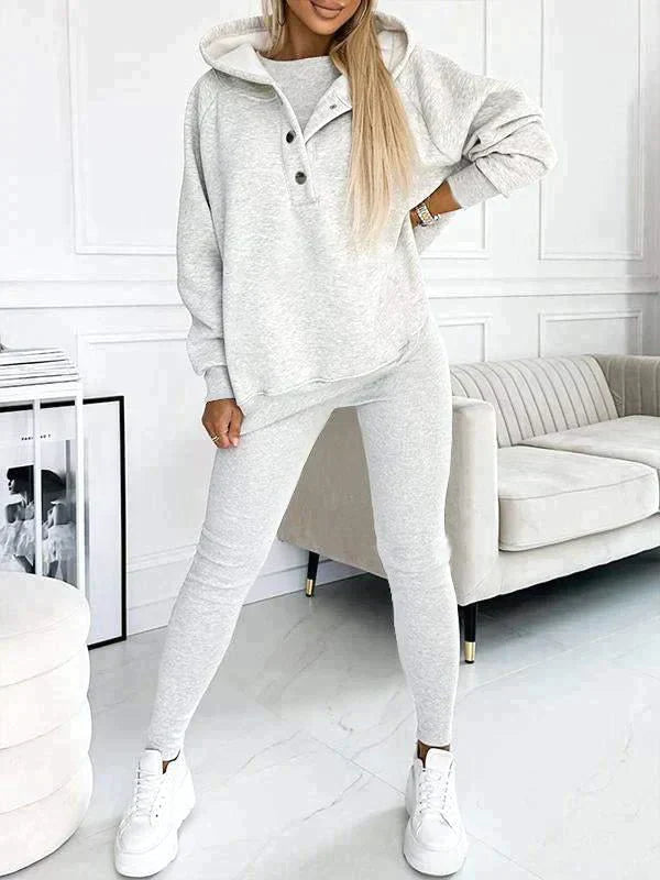 Chloe™ Lässiges Kapuzen-Sweatshirt-Set