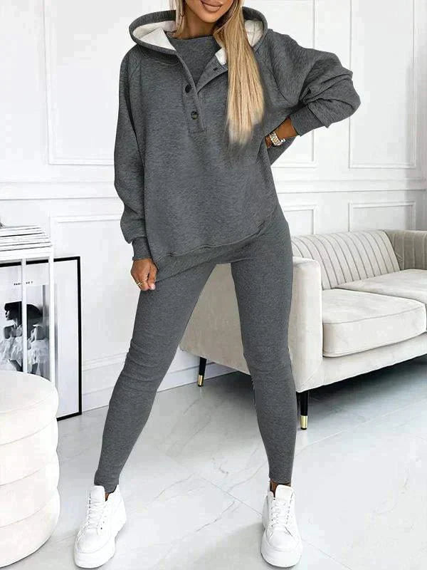 Chloe™ Lässiges Kapuzen-Sweatshirt-Set