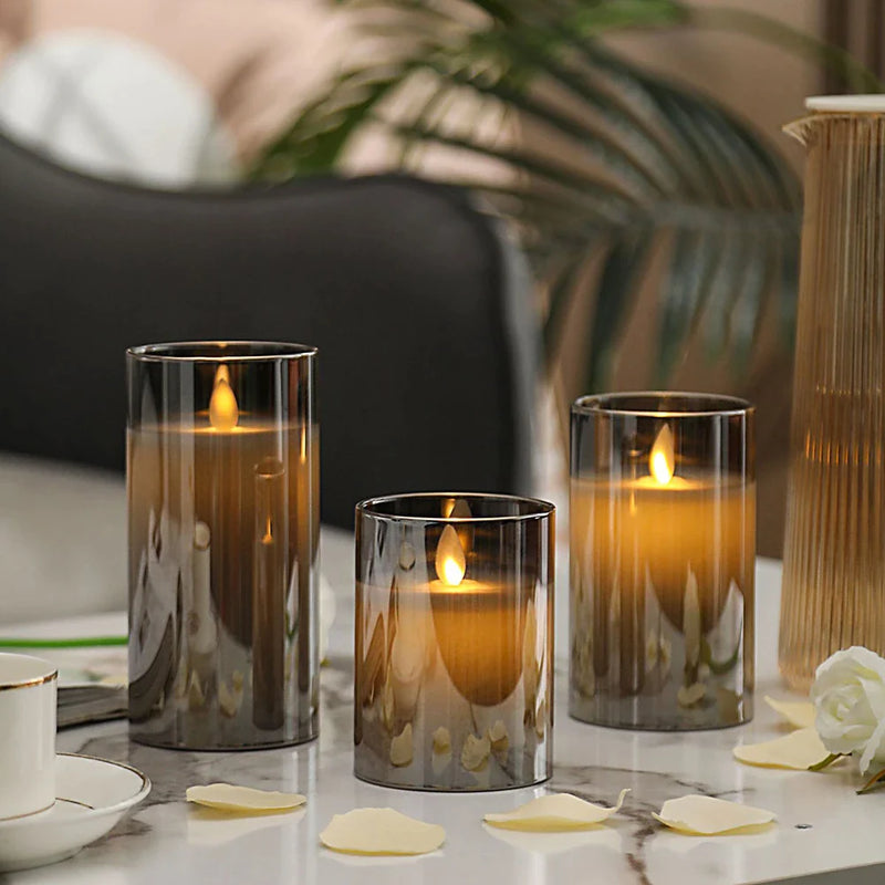 SerenityGlow™ Flammenlose Kerze (Satz von 3)