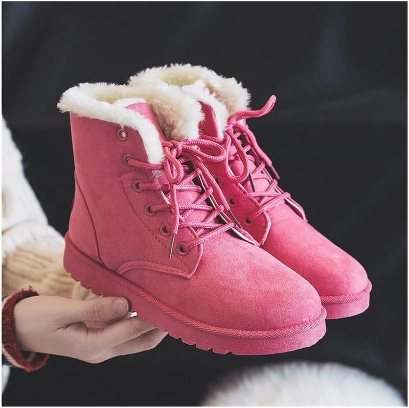 CozyStride™ Beflockte mittelhohe Schnürstiefel