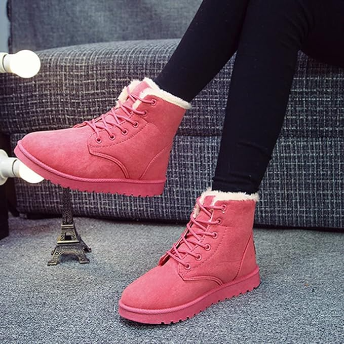 CozyStride™ Beflockte mittelhohe Schnürstiefel