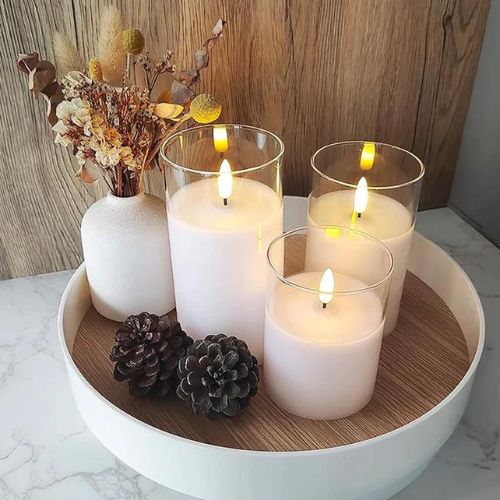 SerenityGlow™ Flammenlose Kerze (Satz von 3)