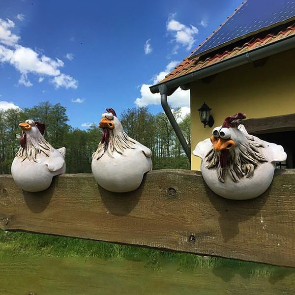 Funny Chicken - Gartenzaun-Dekor