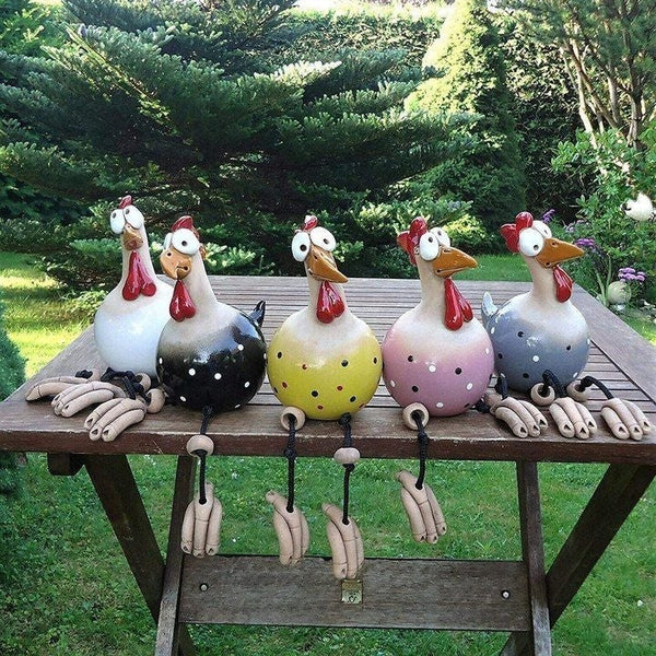 Keramik Huhn Garten Dekor